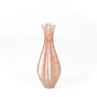 Sustainable floor vase Euler in spotted coral pink red yellow