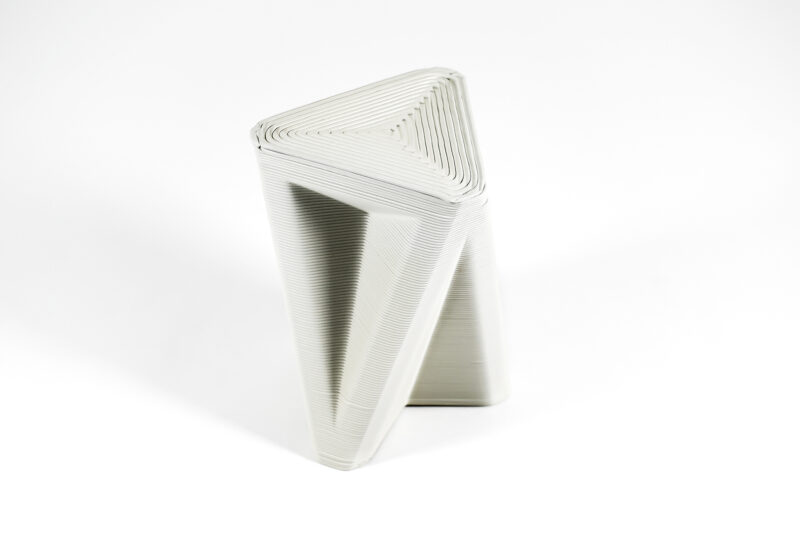 Sustainable stool Delta from recycled plastic refrigerator white