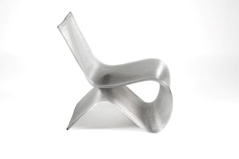 Sustainable lounge chair Lumbar from recycled plastic packaging transparent