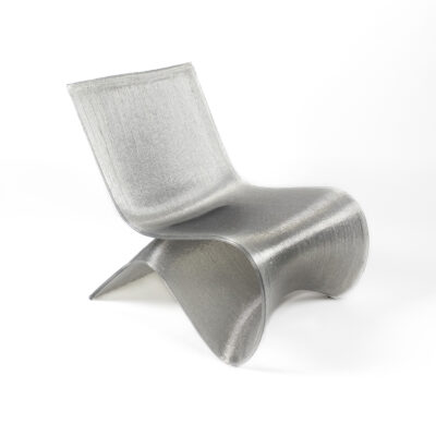 Sustainable lounge chair Lumbar from recycled plastic packaging transparent
