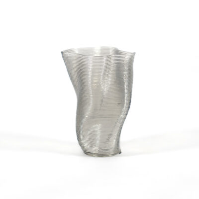 Tumult sustainable vase from recycled plastic transparent 3D-printer