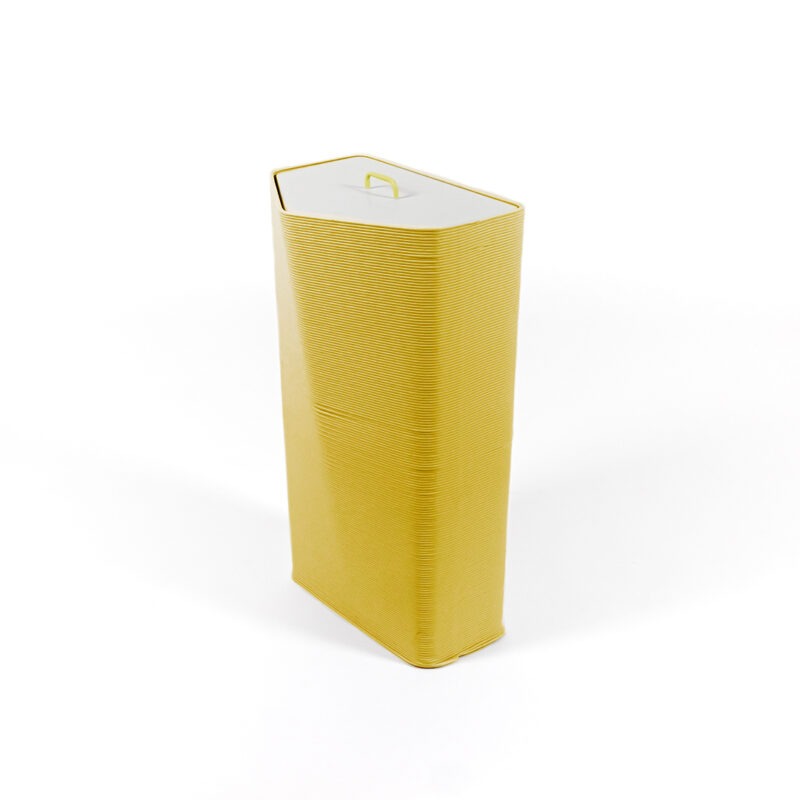3D-geprinte duurzame afvalscheidingsbak prullenbak gerecycled plastic geel